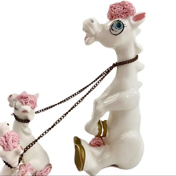 VTG 50’s Kreiss Pink Porcelain Spaghetti Horses - Picture 4 of 6
